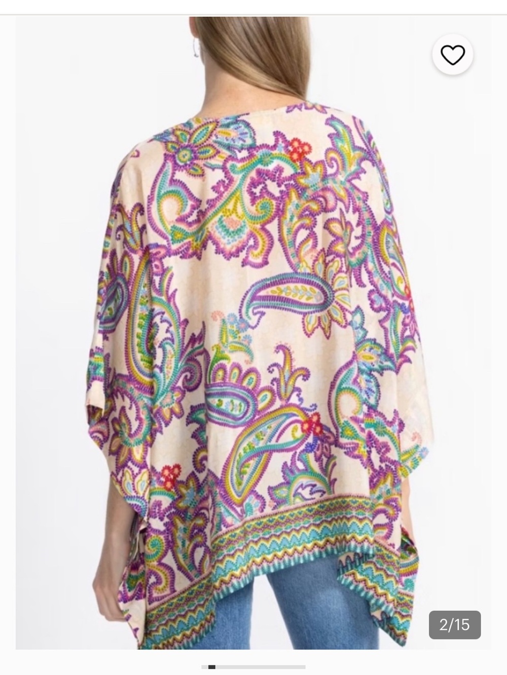 Johnny Was embroidered boho label in red and gold stitching silk - Picture 2 of 3